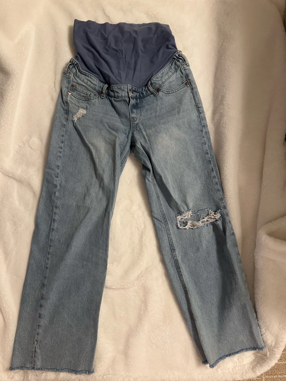 H&M Light Blue Maternity Straight Leg Jeans size small